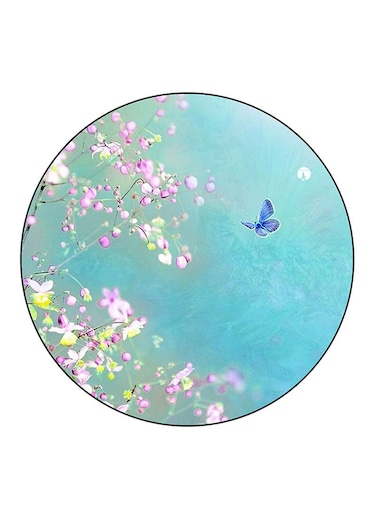 Flowers Printed Fridge Magnet Round Multicolour