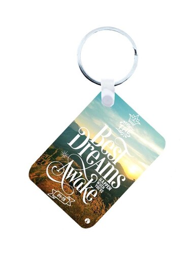 English Phrase Printed Keychain Multicolour