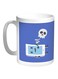 Skull Printed Coffee Mug Blue/White/Black 11ounce
