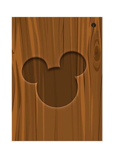 Mickey Mouse Themed Metallic Plate Brown 20x15cm
