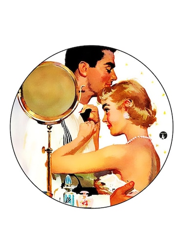 Vintage Art Printed Fridge Magnet Multicolour