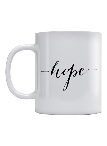 Hope Word Printed Mug White/Black