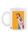 Lady Printed Coffee Mug White/Yellow/Blue 11ounce
