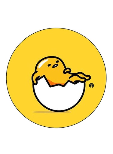 Gudetama Printed Fridge Magnet Round Multicolour