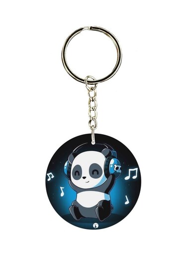 Music Panda Printed Keychain
