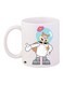 Cartoon Printed Coffee Mug White/Blue/Pink 11ounce
