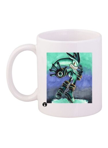 Game Sonic Character Printed Mug White/Green/Blue Standard Size