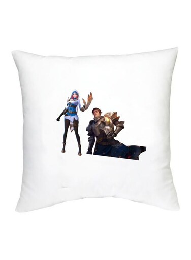 Mobile Legends Character Printed Cushion White/Black/Blue 16x16inch