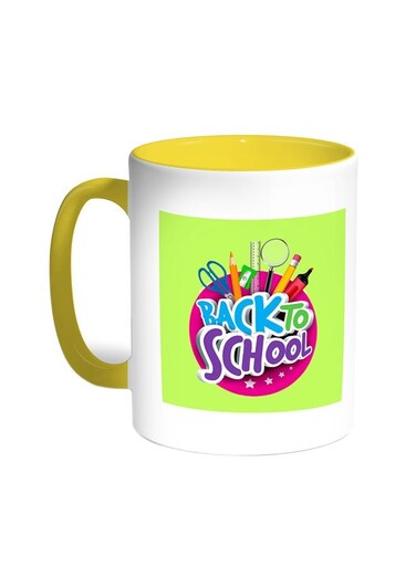 Back To School Printed Coffee Mug Yellow/White 11ounce