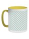 Circles And Squares Printed Coffee Mug Yellow/White/Green 325ml