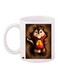Cartoon Printed Coffee Mug White/Brown/Red 11ounce