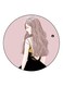 Lady With Crown Printed Fridge Magnet Pink/Beige/Black 5.5cm