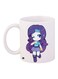 Anime Winking Girl Coffee Mug White/Purple/Blue 11ounce