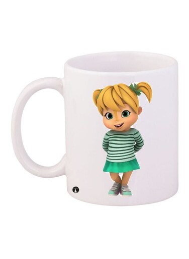 The Chipette Printed Coffee Mug White/Green/Yellow 11ounce