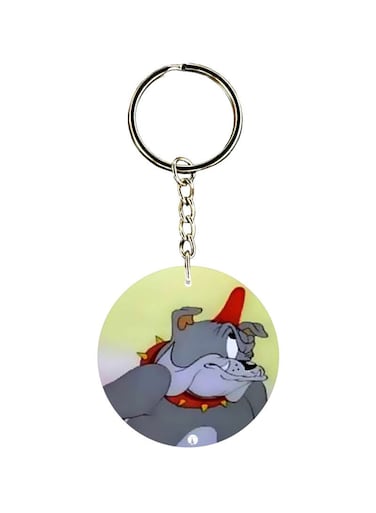 Double Sided Cartoon Dog Printed Keychain