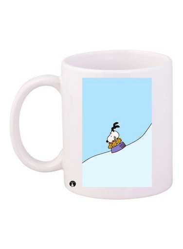 Snoopy Printed Coffee Mug White/Blue/Purple 11ounce