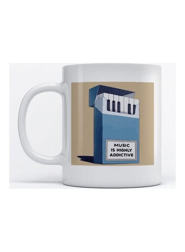 Mug Piano for Coffee and Tea White