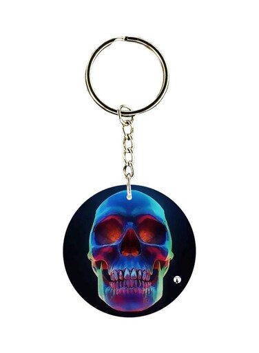 Skull Printed Double Sided Keychain