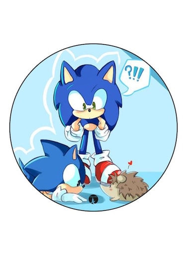 Sonic Printed Fridge Magnet Blue/White/Brown