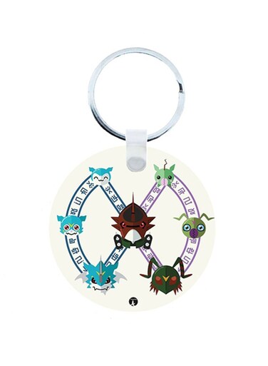 Digimon Anime Wooden Keychain