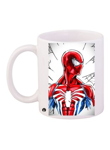 Spiderman Printed Coffee Mug White/Blue/Red 11ounce