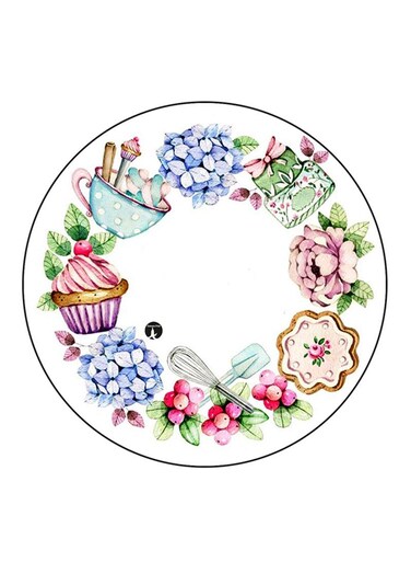 Food Printed Fridge Magnet Round Multicolour