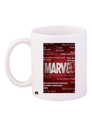 Marvel Printed Coffee Mug White/Red 11ounce