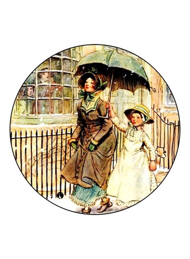 Printed Fridge Magnet Brown/Beige/Green 5.5cm
