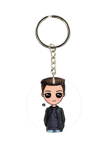 Cartoon Printed Single Sided Pocket Keychain