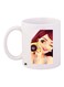 Woman Printed Ceramic Coffee Mug White/Yellow/Brown