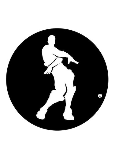 Man Printed Fridge Magnet Round Black/White