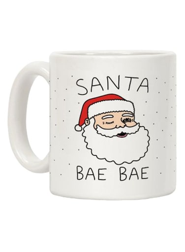 Santa Printed Coffee Mug White/Red