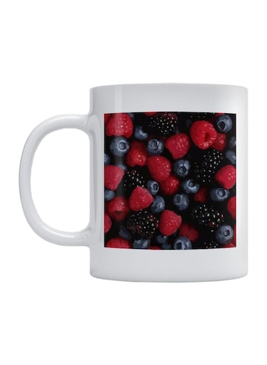 Berry Printed Coffee Mug White/Red/Black 350ml