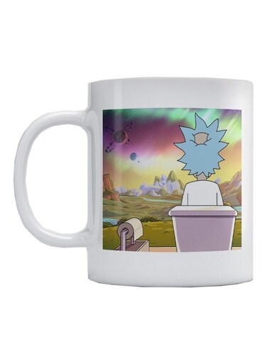 Rick And Morty Printed Mug White/Blue/Green 350ml