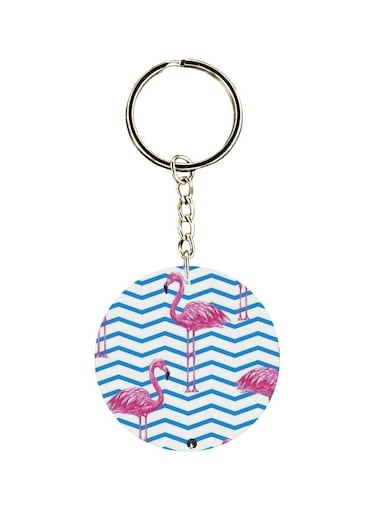 Flamingo Printed Single Sided Keychain