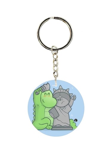Cartoon Printed Double Sided Keychain