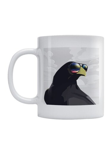 Bird Printed Mug White/Black/Beige