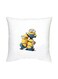 Minion Character Printed Cushion White/Yellow/Blue 16x16inch