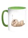 Owl Printed Coffee Mug White/Green 11ounce