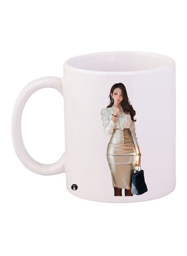 Anime Printed Coffee Mug White/Silver/Blue