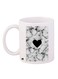 Heart Printed Coffee Mug White/Black/Grey 11ounce