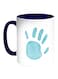 Palm Of The Hand Printed Coffee Mug White/Blue 11ounce