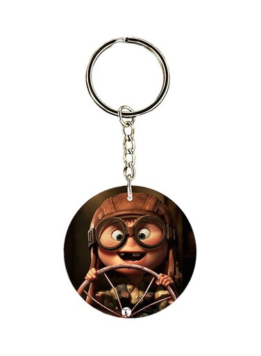 Disney Character Printed Keychain Silver/Brown/Beige