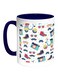 Fees Fashion Printed Coffee Mug White/Blue 11ounce