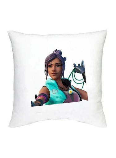 Fortnite Character Printed Decorative Cushion White/Blue/Purple 16x16inch