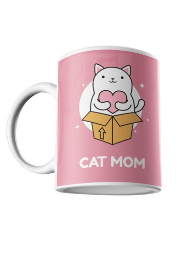 Printed Coffee Mug Pink/Brown/White