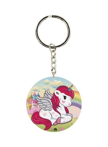 Double Sided Unicorn Printed Keychain
