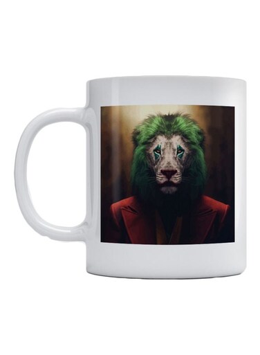 Lion Joker Printed Mug White/Green/Red 350ml
