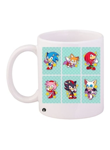 Sonic The Hedgehog Printed Coffee Mug White/Blue/Red 11ounce