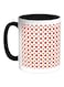Star And Circle Motif Printed Coffee Mug Black/Red/Orange 325ml
